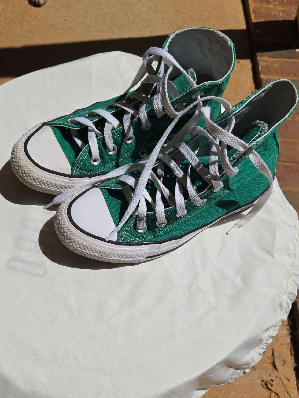 Converse Green High-Top Canvas Sneakers with White Accents